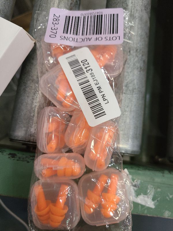 Photo 1 of 10 Pairs Noise Cancelling Ear Plugs, Premium Soft Silicone, Reusable, Waterproof, Hypoallergenic, Earplugs for Swimming, Airplanes, Concerts, Shooting, Travelling, Sleeping & Snoring (Orange)
