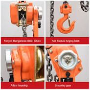 Photo 1 of 1.5 ton hand operated chain hoist, 2.5 M long 8mm hand operated ratchet zipper hoist, industrial alloy 360 degree swivel lever chain for transportation and construction application