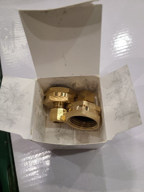 Photo 1 of 2 Packs 3/8" OD Compression x 3/4" FHT Compression Garden Hose Threaded Female Adapter Brass Female Hose Adapter 3/8" to 3/4"