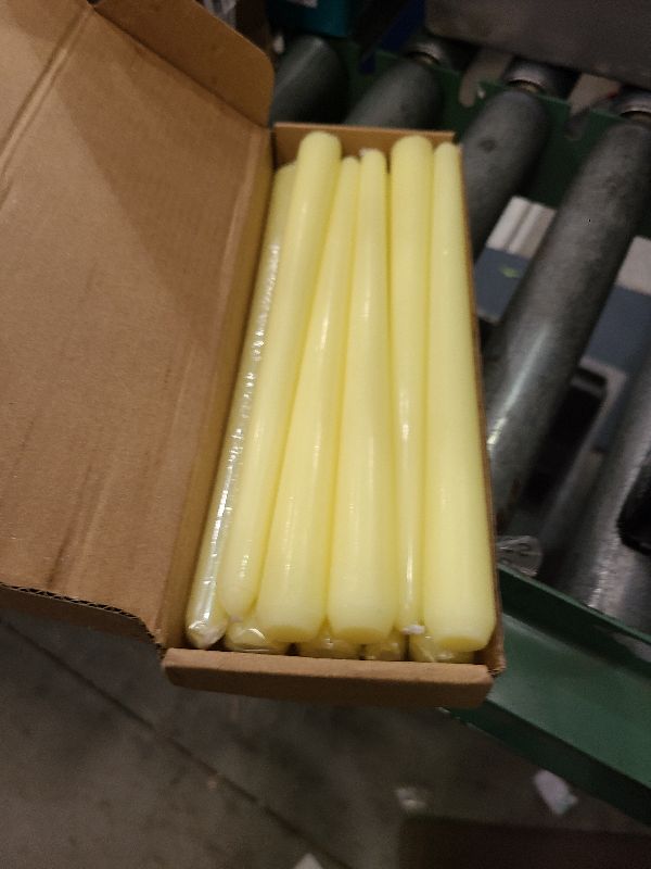 Photo 1 of 10 Inch Yellow Taper Candles for Summer Parties, 10 Packs Unscented Candlesticks for Dinner Birthday Seasonal Celebration and Home Decoration