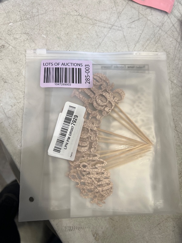 Photo 1 of 24 PCS Rose Gold Glitter 30th Birthday Cupcake Toppers for Celebrating Thirty Years Old Birthday Party Decorations for 30th Anniversary Party Supplies