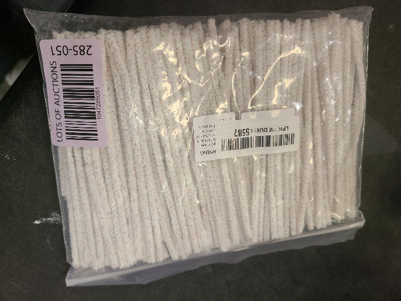 Photo 1 of (200) Lova  Cleaners Bulk (Hard Bristle) Easily Cleans, Glass Pipe Cleaner for Cleaning, Arts and Crafts, Glass Pipes, Pipecleaners, Chenille Stems, (6 Inchs), 100% Cotton, Steel Wire, White
