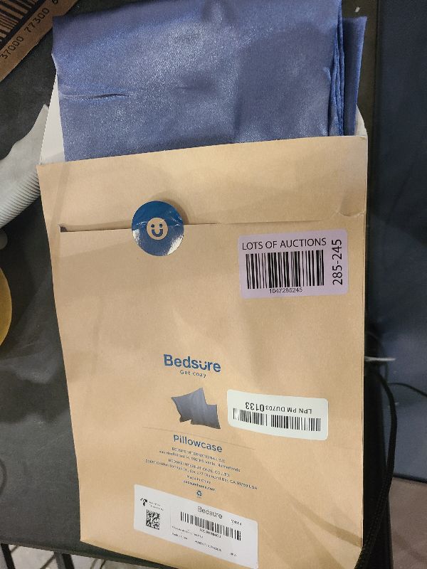 Photo 1 of Bedsure Satin Pillowcase 2 Pack Similar to Silk Pillow Cases Standard Size, Pillow Case for Sleeping Women with Envelope Closure, Gifts for Women Men, Blue Granite, 20x26 Inches