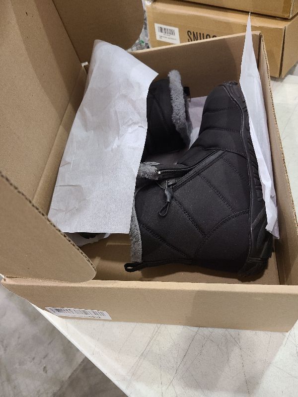 Photo 1 of Hsyooes Barefoot Boots for Mens Womens Winter Snow Ankle Booties Warm Fur Lined Shoes Zero Drop Slip on Outdoor Wide Width,45 Black