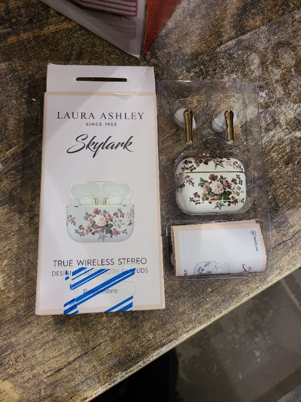 Photo 1 of Laura Ashley Skylark True Wireless Earbuds for iPhone & Android - (ENC) Enhanced Noise Cancelling Bluetooth Earbuds with Mic - Up to 45 Hours Battery Life 5.4 Bluetooth Ear Buds - in Ear Headphones