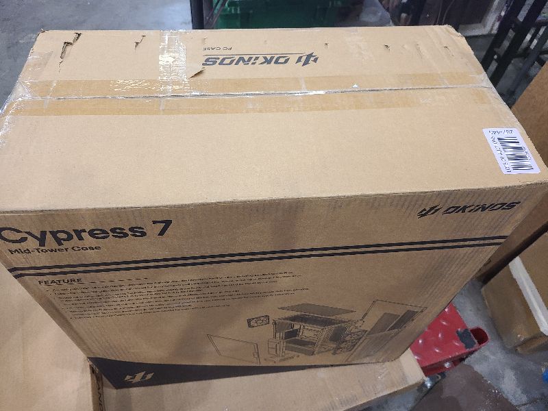 Photo 1 of Okinos Genuine Walnut Wood PC Case, Support 360mm Radiator on Top, Pre-Installed 4 x 120mm PWM Fans ATX Case, Type-C Port, Magnetic Tempered Glass Side Panel, Black Computer Case, Cypress 7