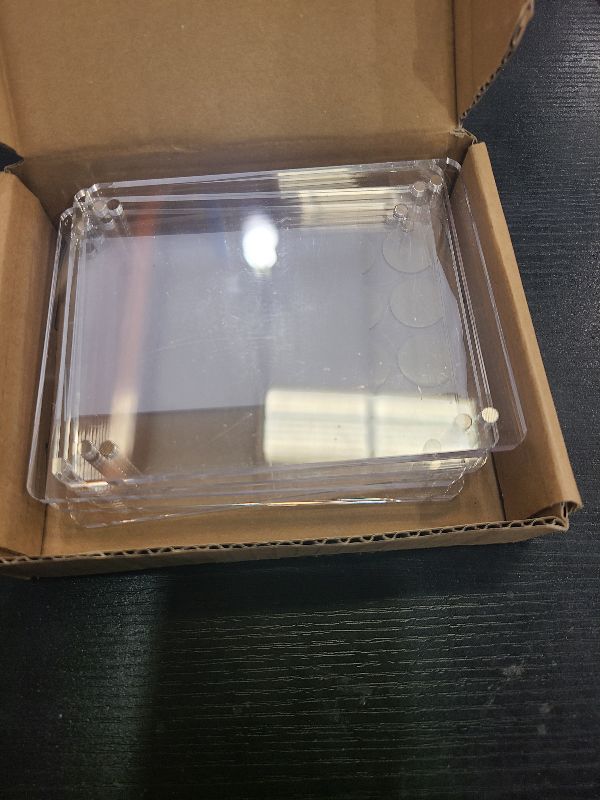 Photo 1 of Acrylic Magnetic Refrigerator Picture Frames, 4.2"*3.46" Magnetic Fridge Clear Photo Frames Compatible with Polaroid Camera Instax Wide 300/210/200 Films for Refrigerator/Locker/Wall, 6Pack
