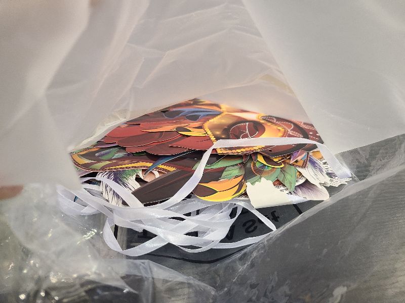 Photo 1 of Blulu 24 Pcs Mardi Gras Masks Carnival Parade Faux Feather Face Waterproof Cardboard Masks Masquerade Party New Orleans Fantasy for Women Man Costume Party Favors