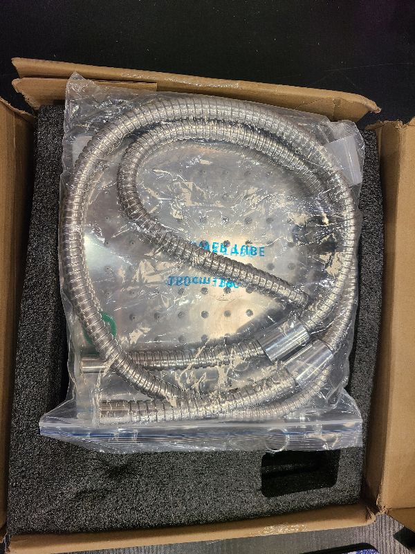 Photo 1 of **JUST THE SHOWER HEAD**
G-Promise All Metal 8 Inch Dual Square Shower Head with Handheld Spray Combo, Rain Shower Head, Adjustable Extension Arm, Smooth 3-Way Diverter, 71 Inch Extra Long Hose - A Bathroom Upgrade (Chrome)
