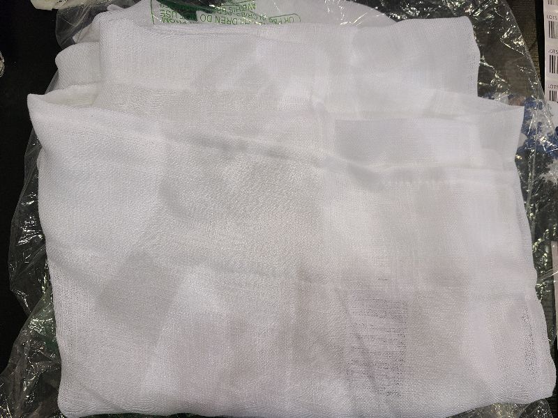 Photo 1 of NICETOWN White Linen Sheer Curtains 90" Length, Rod Pocket & Back Tab Window Treatments Semi Sheer Curtain Drapes Privacy with Light Through for Living Room/Bedroom, 104 inch Length Total 2 Panels
