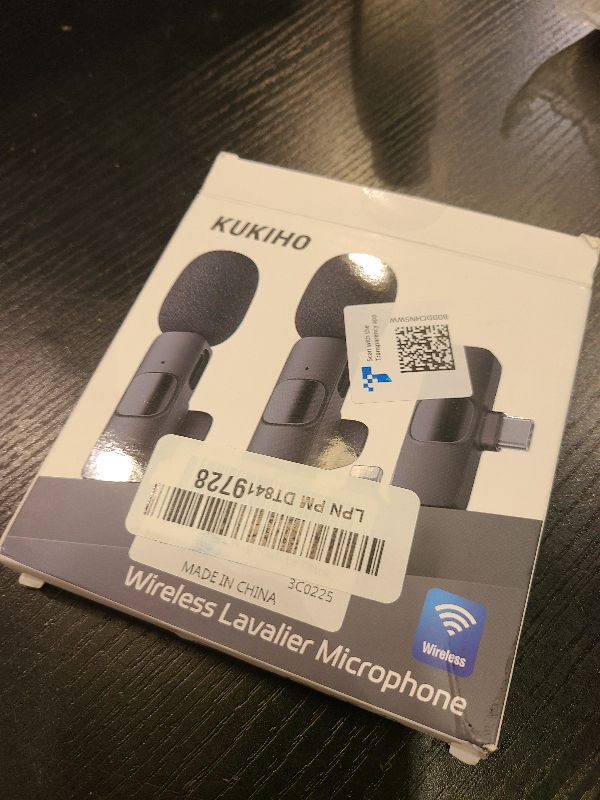 Photo 1 of 2 Pack Wireless Lavalier Microphone, Lapel Mic Plug and Play Wireless Mic Noise Reduction Microphone for Video Recording Interview Podcast Vlog YouTube Tiktok