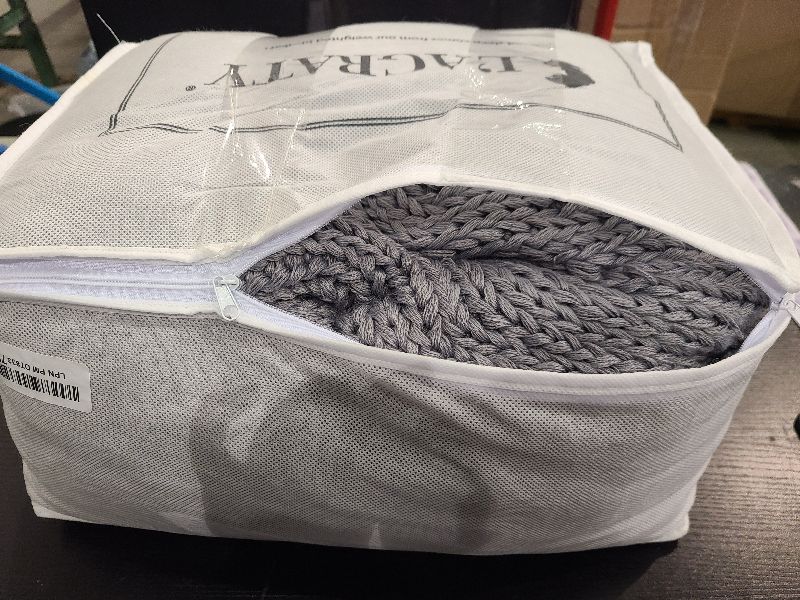 Photo 1 of L'AGRATY Knitted Weighted Blanket - 60"x80" 15lbs Cooling Chunky Knit Heavy Blanket for Adults Braided Crochet Throw Thick Cable Yarn Knit Decorative Blanket No Beads Evenly Weighted Machine Washable