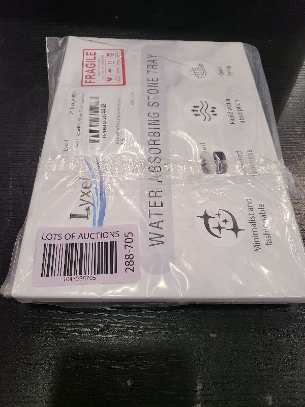 Photo 1 of 4PCS Stone Drying Trays for Bathroom Sink, Water Absorbing Stone Tray, Water Absorbent Diatomaceous Earth Tray and Coaster, Diatomite Soap Dish, Drying Stone Soap Tray for Kitchen Counter