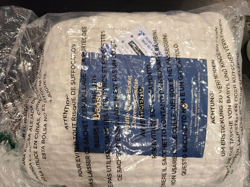 Photo 1 of Bedsure Cooling Cotton Waffle Queen Size Blanket - Lightweight Breathable Summer Blanket of Rayon Derived from Bamboo for Hot Sleepers, Luxury Throws for Bed, Couch and Sofa, Ivory, 90x90 Inches