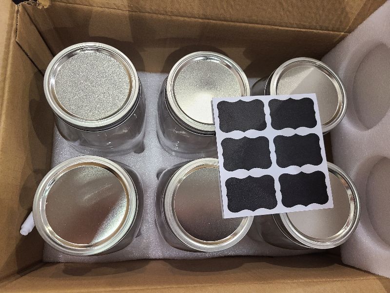 Photo 1 of [6 Pack] 32 oz. Wide-Mouth Glass Mason Jars with Metal Airtight Lids and Bands 1 quart Large for Canning, Preserving, & Meal Prep