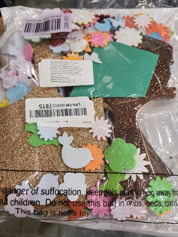 Photo 1 of 224 Pcs Spring Foam Stickers Glitter Tree Flower Leaf Butterfly Self Adhesive Stickers for Craft Art Party Favors Family Classroom Activities (Butterfly)