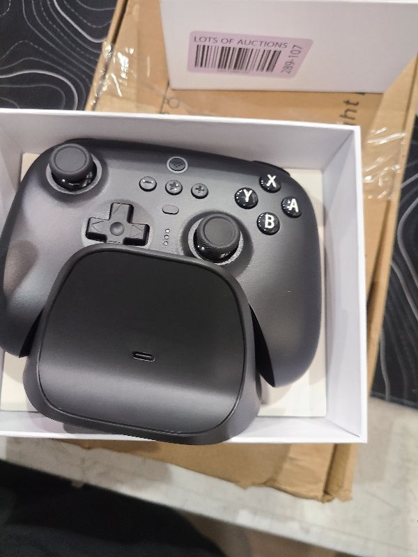 Photo 1 of 8Bitdo Ultimate Bluetooth Controller with Charging Dock, Wireless Pro Controller with Hall Effect Sensing Joystick, Compatible with Switch, Windows and Steam Deck (Black)
