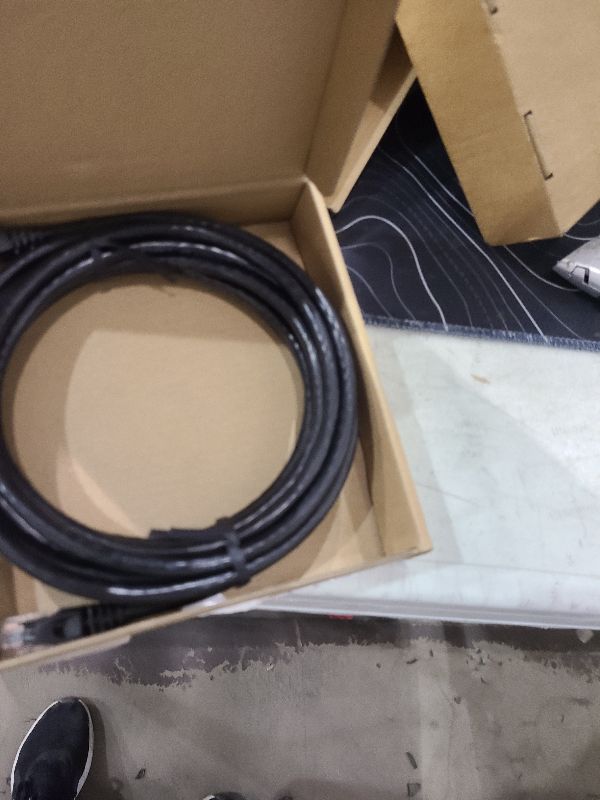 Photo 1 of Amazon Basics RJ45 Cat 6 Ethernet Patch Cable, 10Gpbs High-Speed Cable, 250MHz, Snagless, 15 Foot, Black