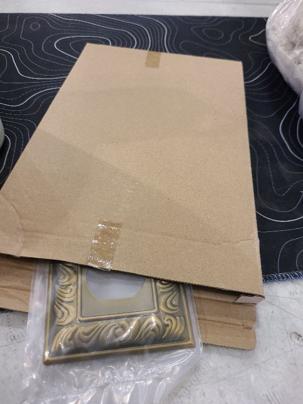Photo 1 of Antique Brass Duplex Outlet Cover Paisley Pattern Decorative Wall Plates for Electrical Outlet, Metal Switch Plates and Receptacle Cover for Kitchen Bathroom (1 Gang Duplex Outlet-6 Pack)