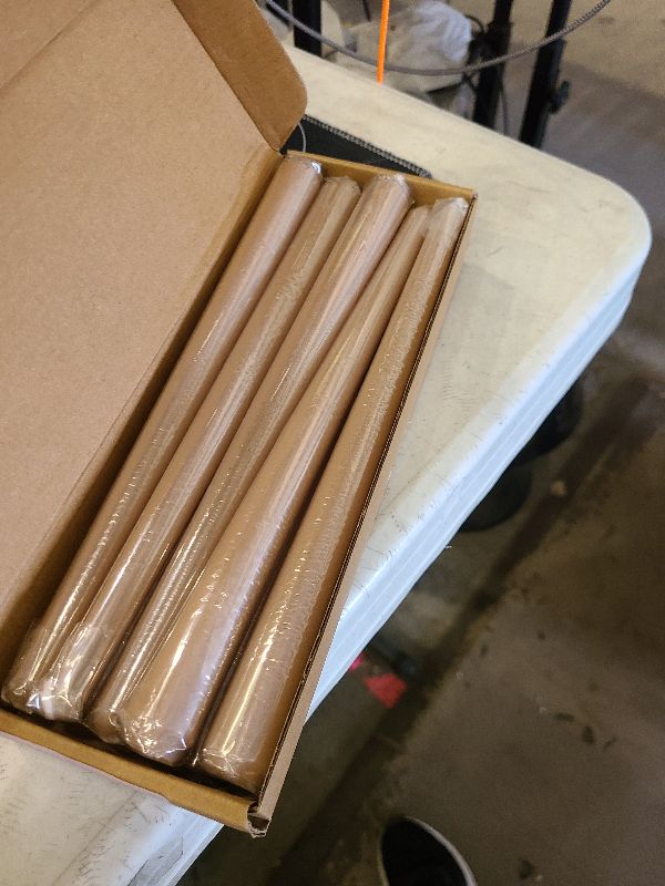 Photo 1 of 10 Inch Light-Mocha Taper Candles for Home Decoration, 10 Pack Unscented Candlesticks for Dinner Wedding Party, Smokeless and Dripless Candle Sticks