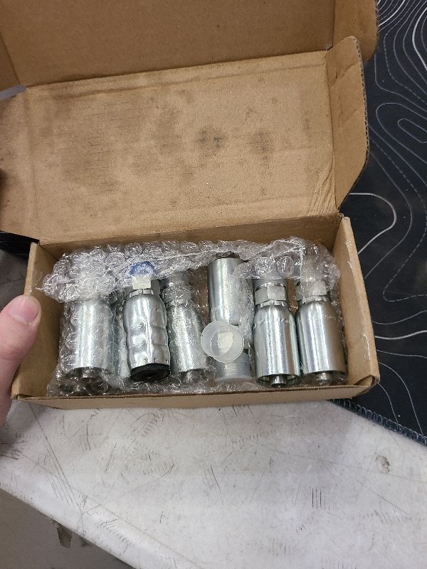 Photo 1 of 12Pack 3/8" Hose x 3/8" NPTF Male Pipe Thread Hydraulic Hose End Crimp Fitting Compatible with Dayco Weatherhead U-Series