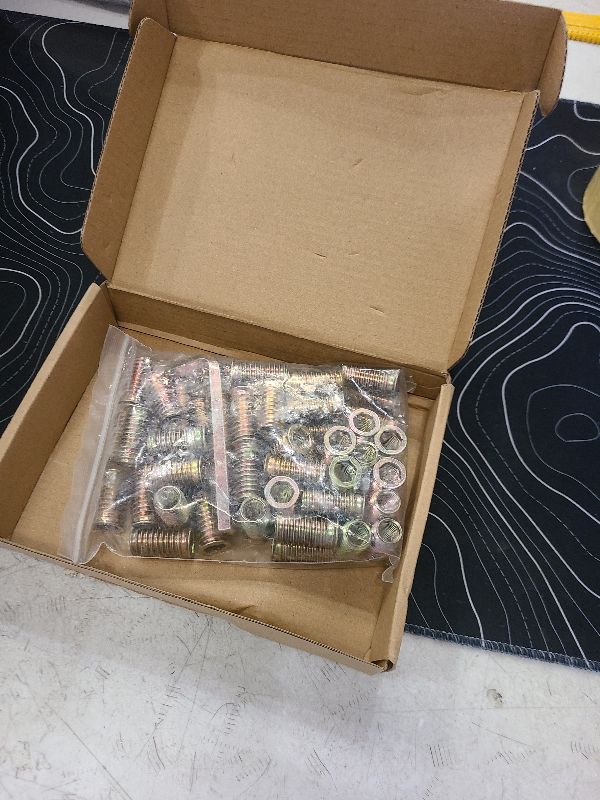 Photo 1 of M10-1.5 x 30mm Threaded Insert for Wood Furniture Screw in Nut Threaded Wood Inserts Bolt Fastener Connector, Zinc Plated Carbon Steel, 50 PCS (with Hex Spanner)