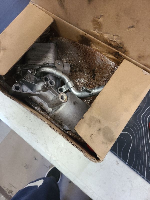 Photo 1 of Engine Oil Cooler Filter Housing Assembly Adapter with Gasket, Filter Insert, Cap Compatible with 2011-2021 Chevy Cruze Sonic Trax Buick Encore 1.4L Turbo Replace 55566784 918-428 55565388 88179-91400