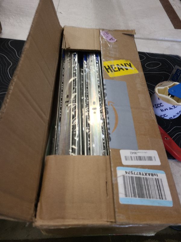 Photo 1 of 10 Pairs of 12 Inch Hardware 3-Section 100 LB Capacity Soft Close Full Extension Ball Bearing Side Mount Drawer Slides