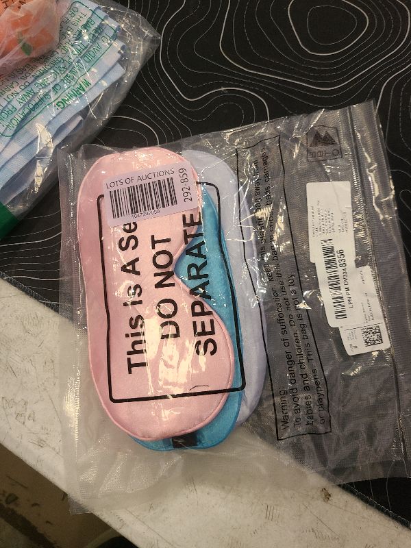 Photo 1 of 4 Silk Sleep Mask Smooth Soft Eye Mask with Adjustable Shoulder Strap Sleep Shading Travel Relaxation (Purple, Pink, Sky Blue, Taro Color)