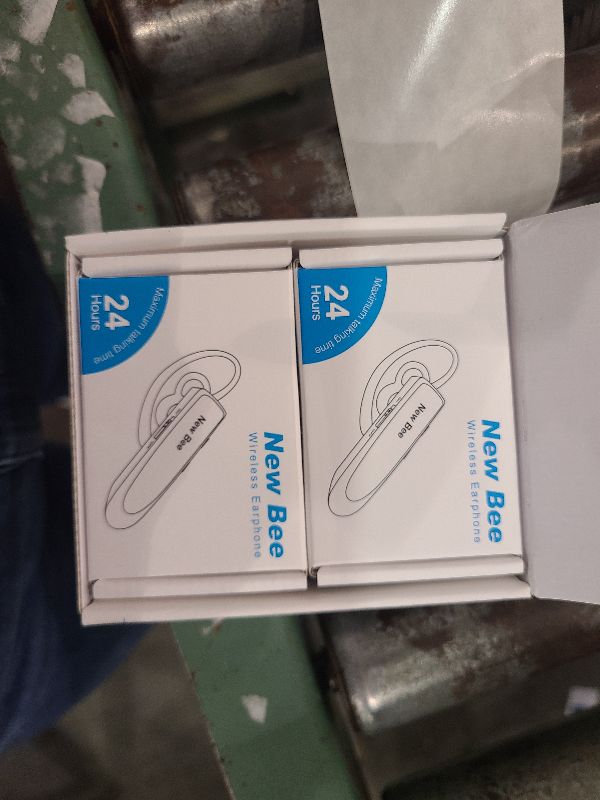 Photo 1 of [2 Pack] Bluetooth Earpiece Wireless Handsfree Headset V5.0 24 Hrs Driving with Mic 60 Days Standby Bluetooth Headset for iPhone Android Samsung Driver