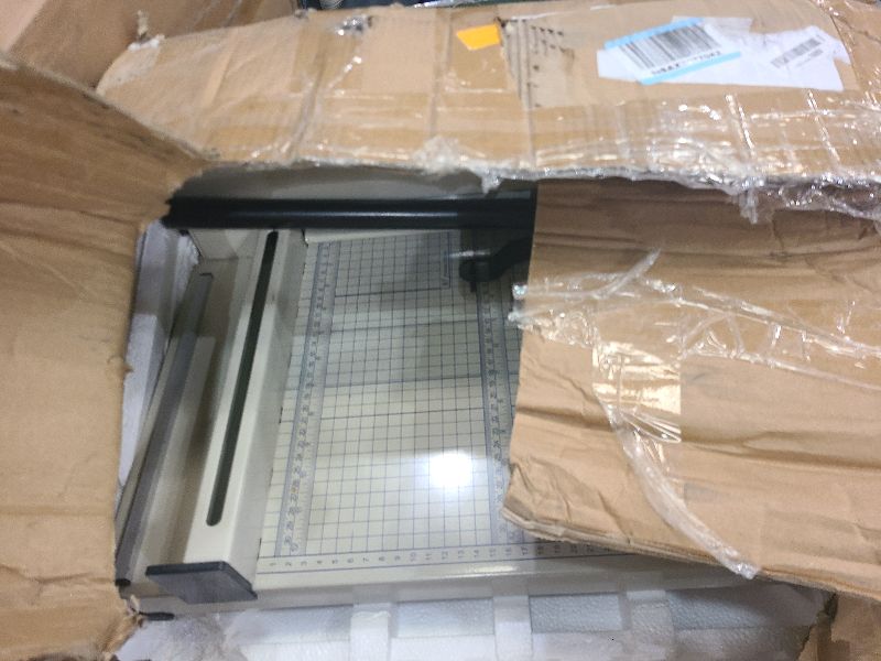 Photo 1 of Paper Cutter 12 Inch, Heavy Duty Paper Cutter for A4 Paper, Guillotine Paper Cutter 400 Sheet Capacity, Solid Steel Construction, Beige