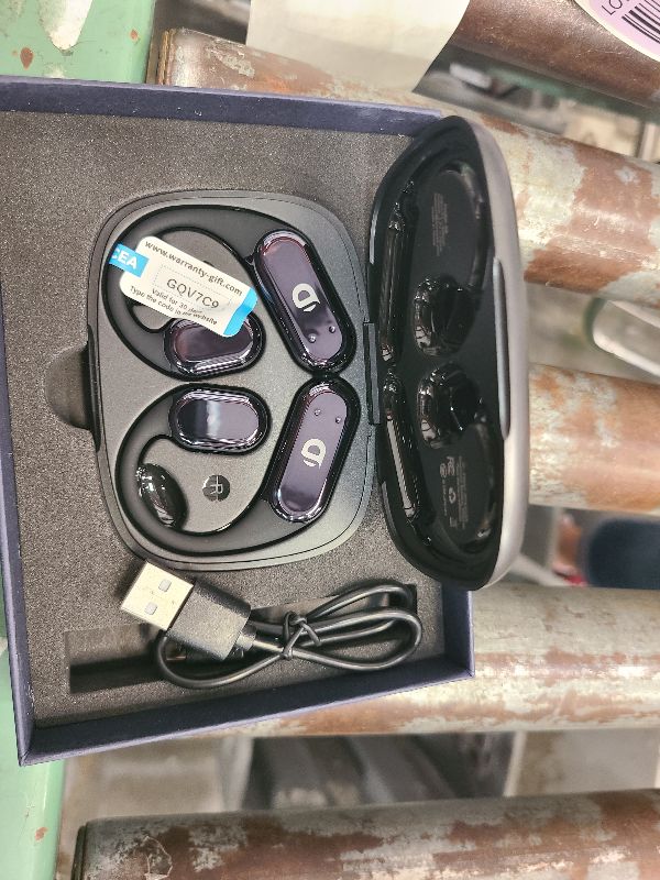 Photo 1 of **MSRP 49.99** True Wireless Bone Conduction Earphones, OWS Open Ear Headphones with Earhooks, Bluetooth 5.3, Up to 60H Playtime with Case, IP68, AAC/SBC, for Cycling Yoga Workouts