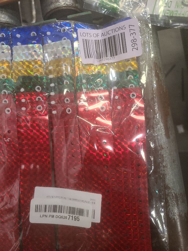 Photo 1 of 100 Pcs Plastic Holographic Party Wristbands, Waterproof Colored Vinyl for Events, Parties, Festivals and Concerts