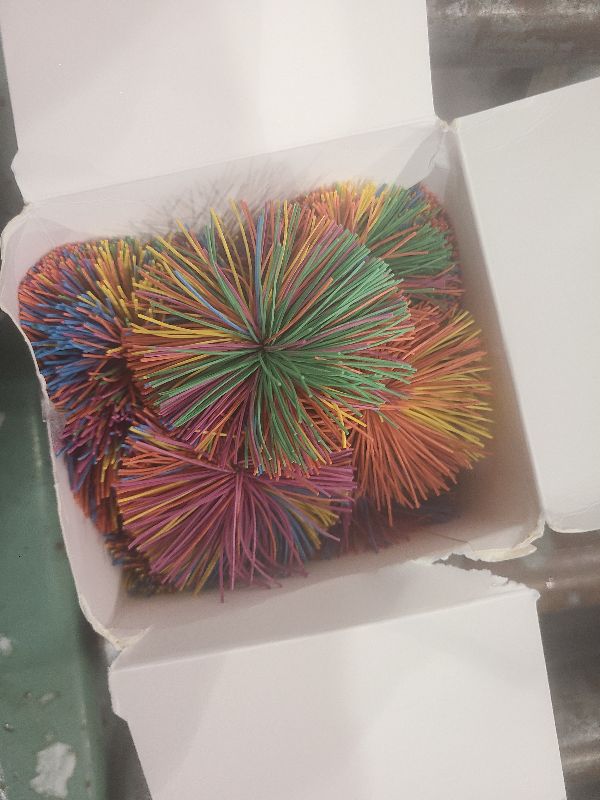 Photo 1 of 16 PCS Sensory Fidget Stringy Balls, Multicolor Soft Rubber Bouncy Stress Balls, Pull Stretch Elastic Ball Toy Rainbow Fidget Party Favors