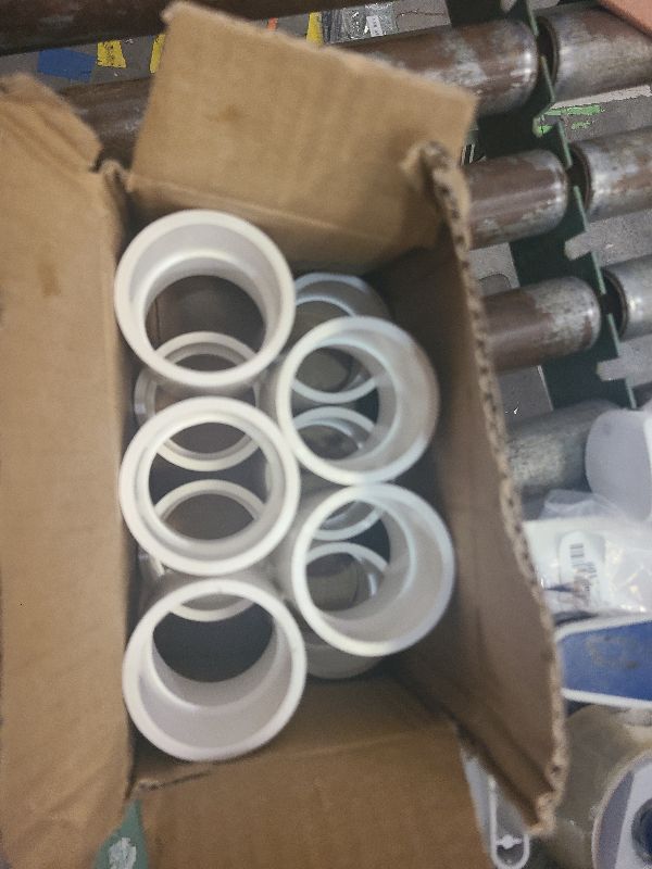 Photo 1 of 10Pack 1-1/2" PVC Pipe Coupling Adapter Pipe Fittings (Socket x Socket) Contractor Pack Schedule 40 Heavy Duty 1.50 Inch PVC Slip Socket Connectors for DIY PVC Shelf Garden Support Structure, White