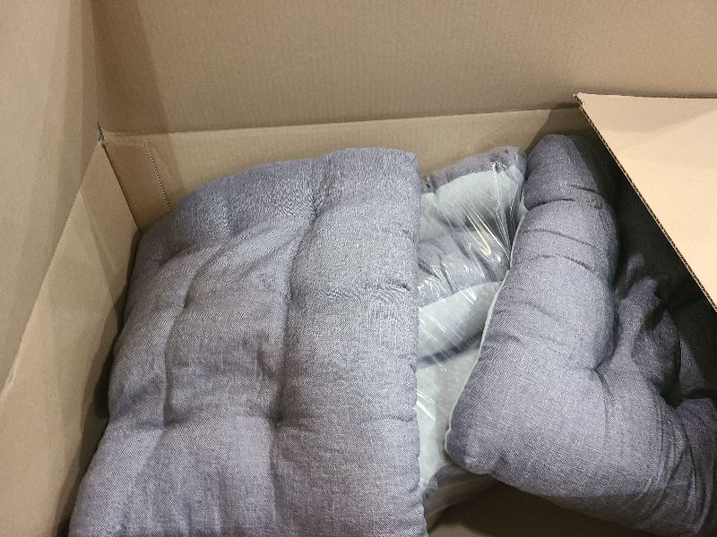 Photo 1 of 2 Pack Outdoor Bench Cushion Patio Waterproof Porch Swing Cushions Tufted Memory Foam Bench Seat Pads Thicken Non Slip for Outside Indoor Garden Furniture Wicker Loveseat Settee(Gray,42x16 Inch)