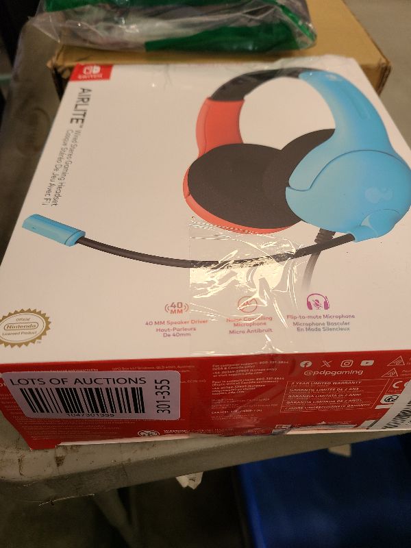 Photo 1 of PDP Gaming LVL40 Airlite Stereo Headset for Nintendo Switch/Lite/OLED - Wired Power Noise Cancelling Microphone, Lightweight Soft Comfort On Ear Headphones (Mario Neon - Red & Blue)