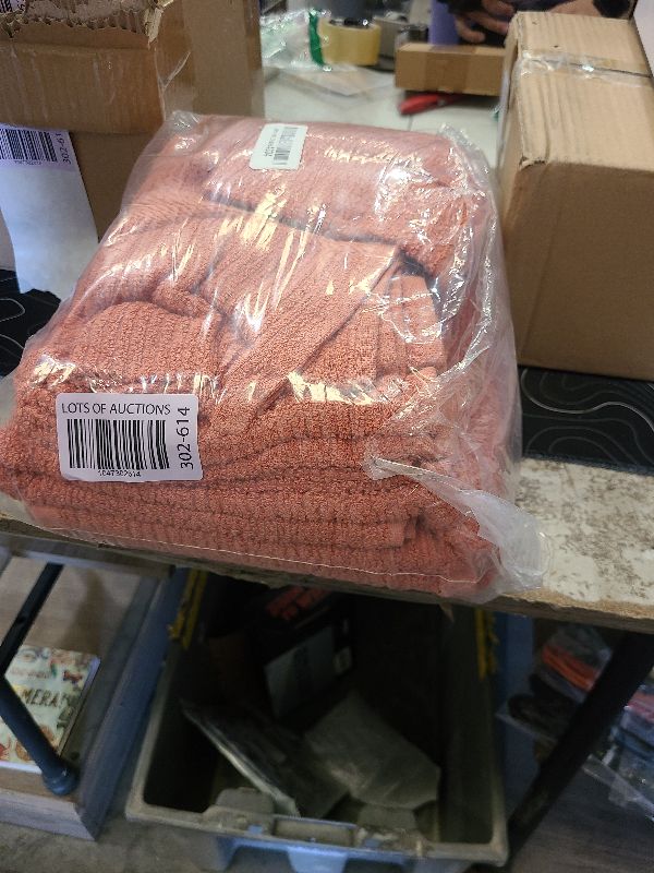 Photo 1 of Lavish Home Ribbed 100% Cotton 10 Piece Towel Set - Brick