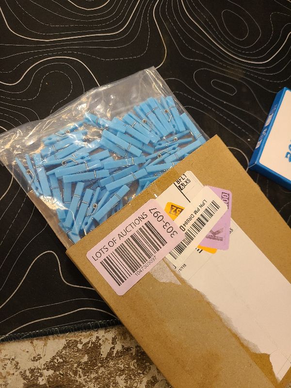 Photo 1 of 60PCS Baby Shower Clothespin Games Boy Plastic Mini Clothes Pins 1.4 inch for Party Decorations,DIY Crafts(Blue)