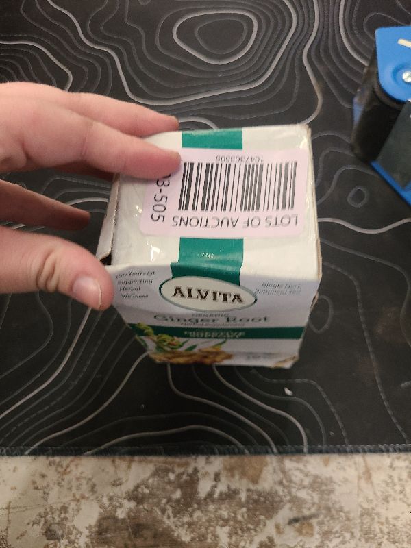 Photo 1 of ALVITA Organic Ginger Root Herbal Tea, Caffeine Free Organic Herbal Nausea Relief, Immunity, and Digestive Tea, 16 Tea Bags