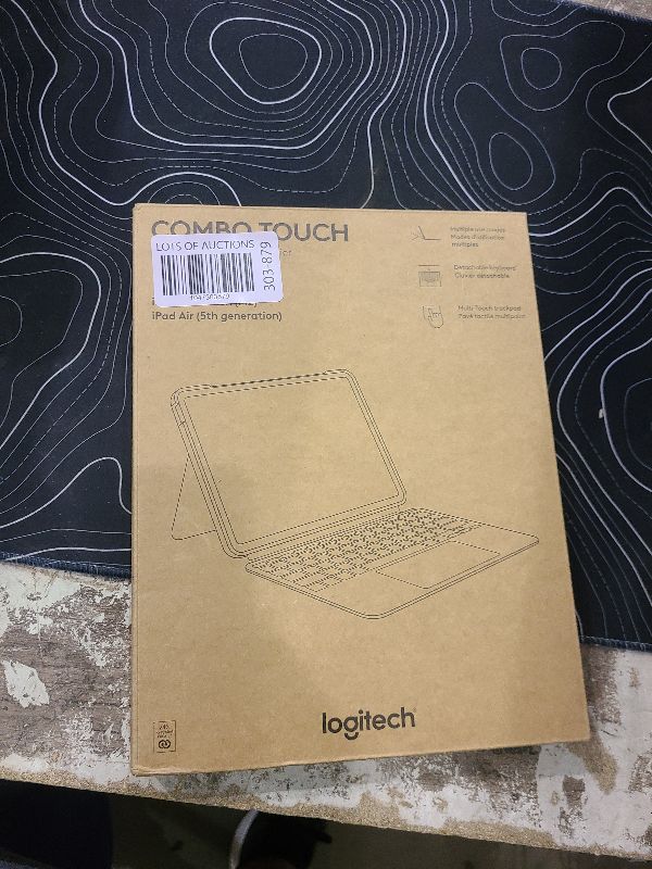 Photo 1 of Logitech Combo Touch iPad Air 11-inch (M2 & M3), iPad Air (5th gen) Keyboard Case - Detachable Backlit Keyboard with Kickstand - Midnight Black