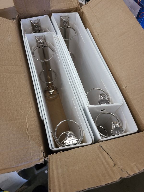 Photo 1 of 3 Ring Binder 2 Inch, ViVin Sturdy 2"-Round Ring Binder with 2 Interior Pockets, Clear View Cover, PVC-Free, Fits 400 Sheets of 8.5'' x 11'' Paper, Office Home School (6 Pack, White)
