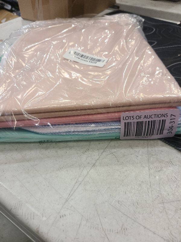 Photo 1 of 4 Pack Washable Bed Pads/Reusable Incontinence Underpads 18x24 - Blue, Green, Tan and Pink - Ideal for Children and Adults Wholesale Incontinence Protection / Cloth Chucks Bed Pads Washable