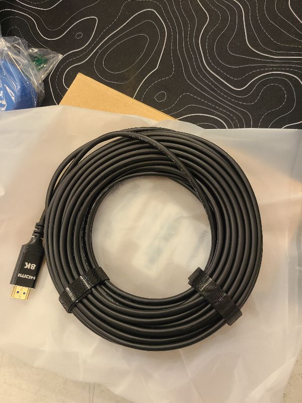 Photo 1 of 8K 4K 120HZ 50 FT HDMI Cable Fiber Optic, Highwings in-Wall CL3 Rated Long HDMI 2.1 48Gbps Ultra High Speed [8K@60Hz] Dynamic HDR/eARC/HDCP 2.2&2.3/3D, Compatible for PS5 PS4 Desktop GPUs 30&40 Series