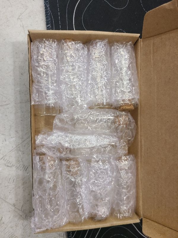 Photo 1 of Aketek Message Bottles Spice Storage Glass Vials Cork Top 50mm 2" 10ml 10pc
