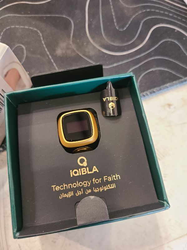 Photo 1 of OUD Bukhoor Smart Tasbih Zikr Ring, 20mm Muslim Digital Azan Alarm Clock, Tasbih Counter Smart Ring (Black)