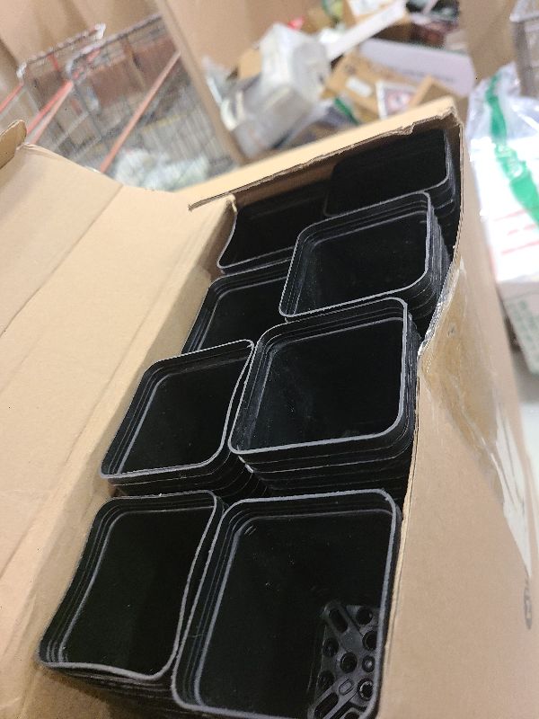Photo 1 of 500 Pack 2 Inch Plastic Seedling Pots Small Square Nursery Planters Flower Planting Pots Plastic Plant Planters for Outdoor Indoor Flower, Succulent, Starting Seedlings, Black