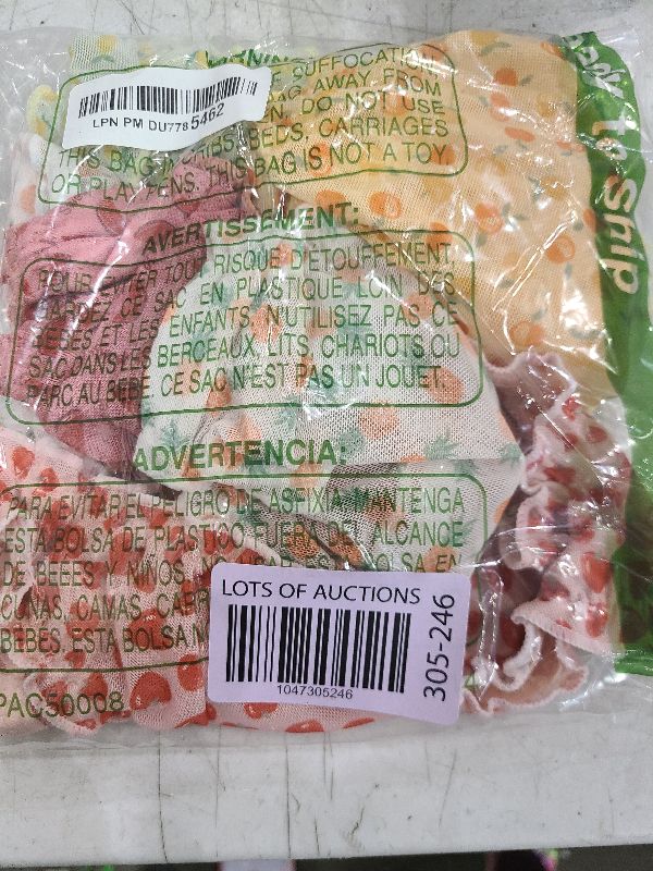 Photo 1 of GORGLITTER Women's 5pack Cute Panties Floral Print Low Rise Frilly Panties Coquette Underwear Set Orange Green Red Pink Medium