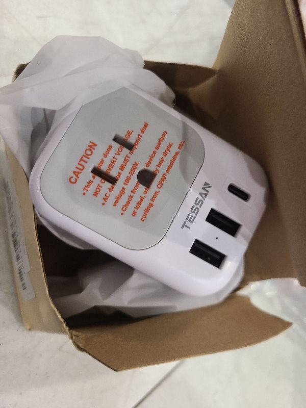 Photo 1 of 2 Pack European Plug Adapter USB C, TESSAN US to Europe Adapter 4 Outlets 3 USB Charger, Type C International Power Adaptor to Italy Spain France Portugal Iceland Germany, Europe Travel Essentials