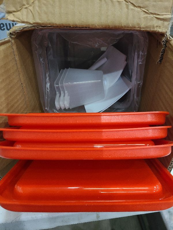Photo 1 of 4QT NSF Food Storage Containers: 8 PCS [Food Grade][Hot&Cold Resistant] Commercial Clear Food Storage Containers with Lids for Restaurant Kitchen Proof Dough, Measuring Spoons Included(BPA FREE)